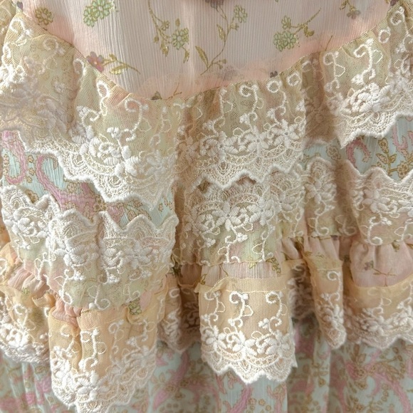 Free People Bali Theodora Slip Dress Frosted Mint Small NWT Ruffles Ethereal - Picture 7 of 16